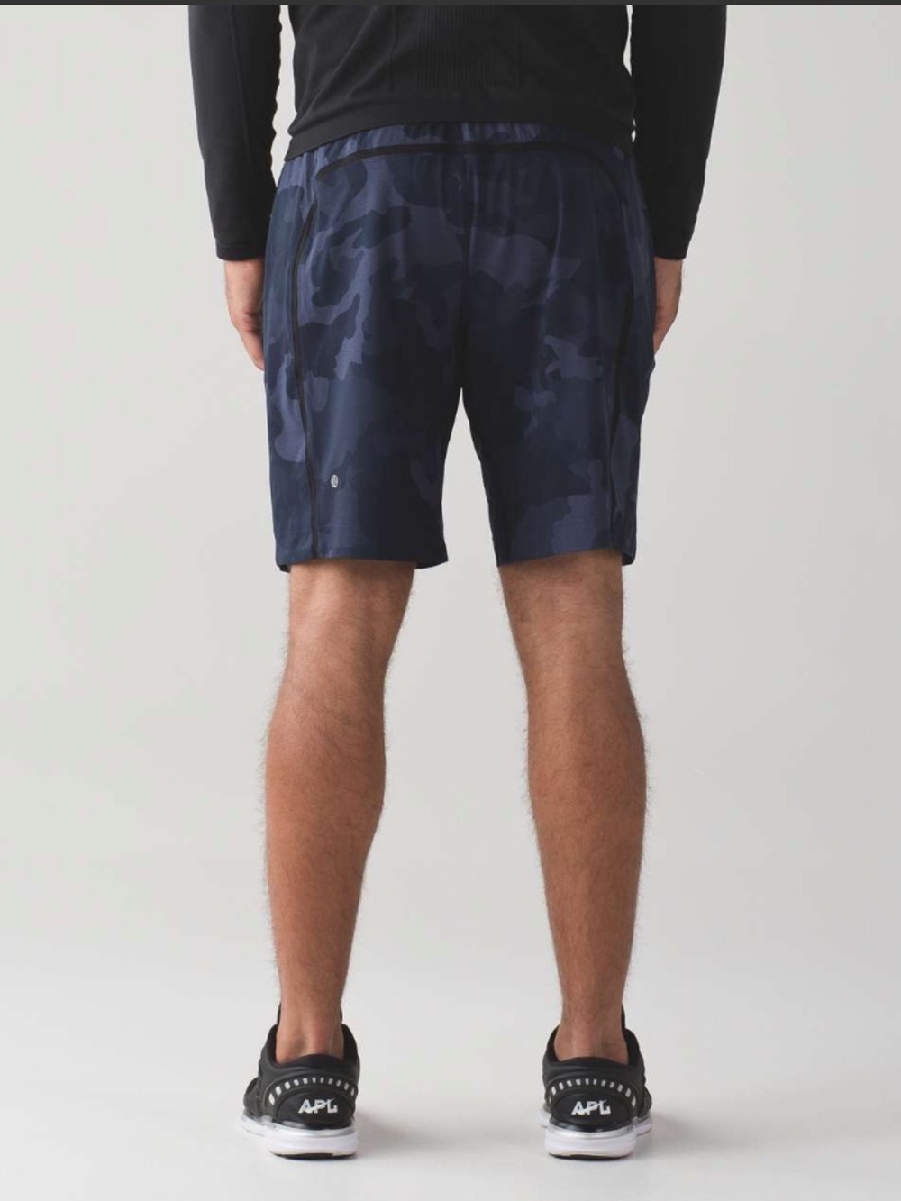 Lululemon Men’s Large Pace Breaker Short 9" Smokescreen Camo Cadet Blue Black - Picture 4 of 11